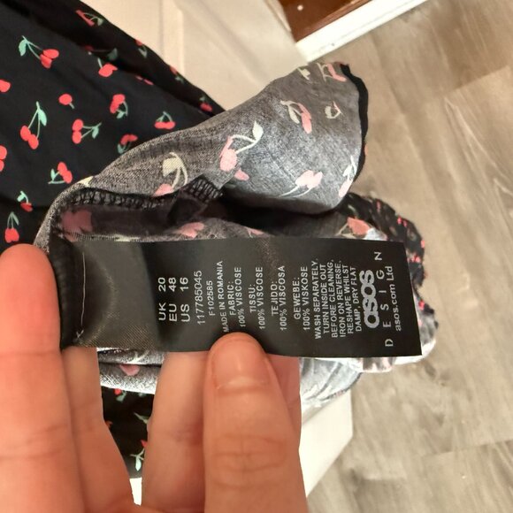 Asos Cherry-print Puff Sleeve Midi Length dress - Picture 7 of 7